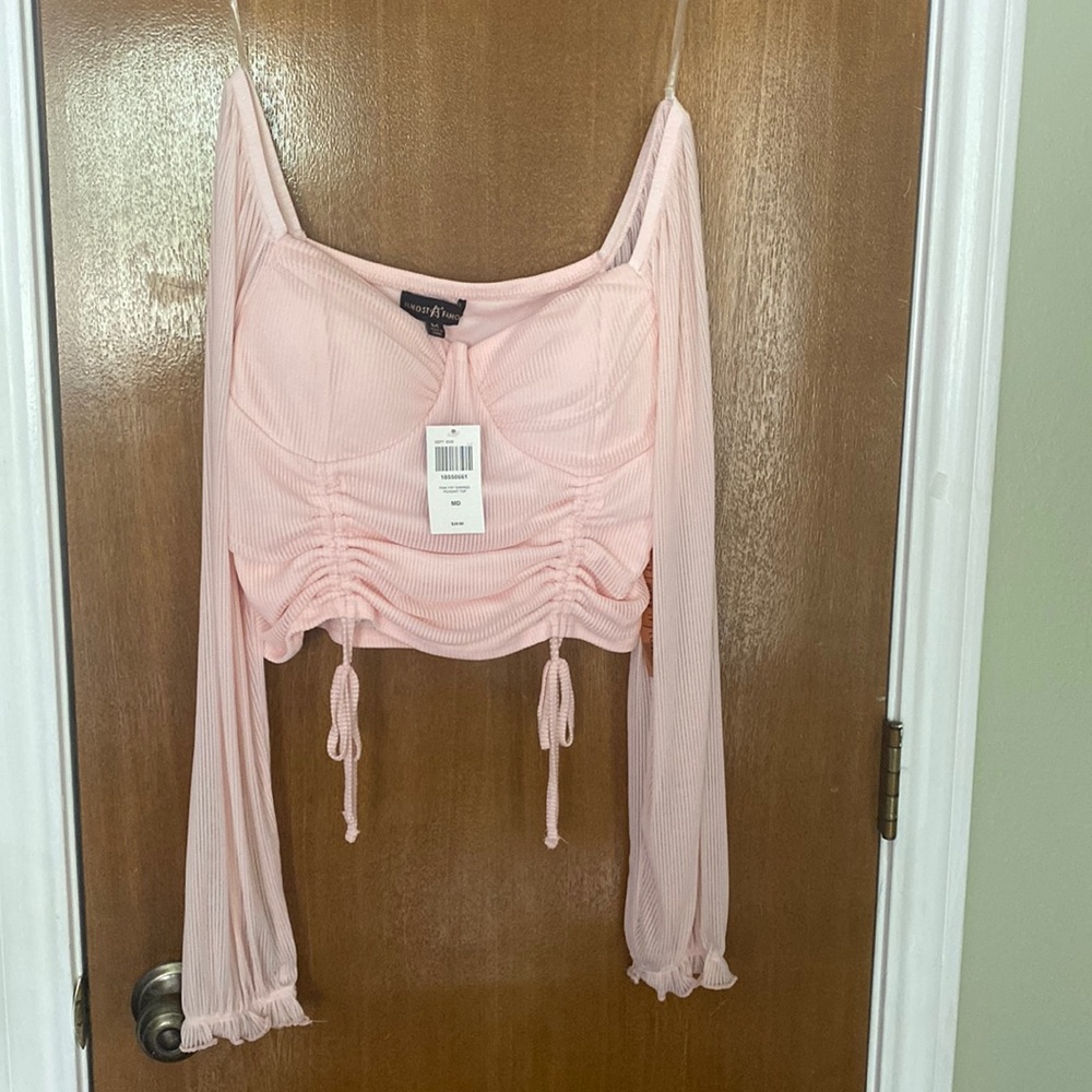 Pink cropped top